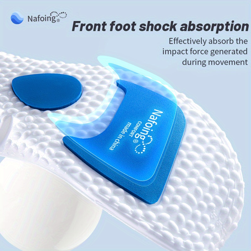 1 Pair Shock Absorbing Breathable Cushion Insoles - EVA Material, Comfortable & Durable for Men & Women, Fits All Shoes, Casual & Formal Wear, Casual Footwear, Ergonomic Design, Lightweight Insoles