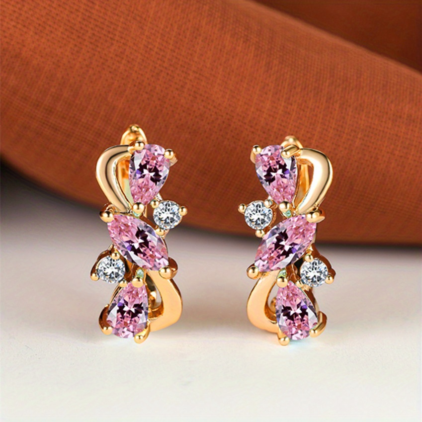 Luxurious Teardrop Marquise Cut Synthetic Zirconia Dangle Earrings