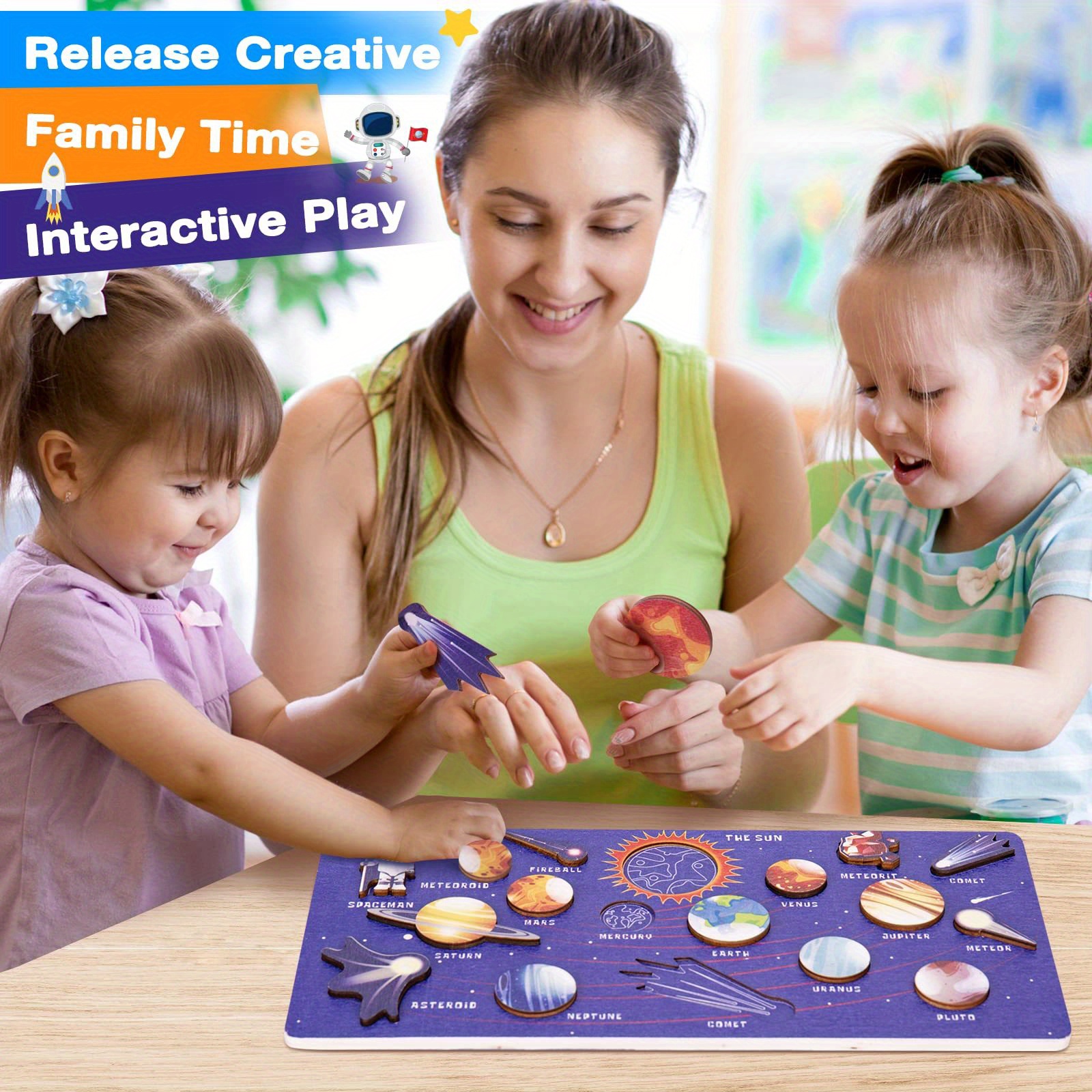 Wooden Puzzles For Toddlers Space Puzzle For Solar System Temu Australia
