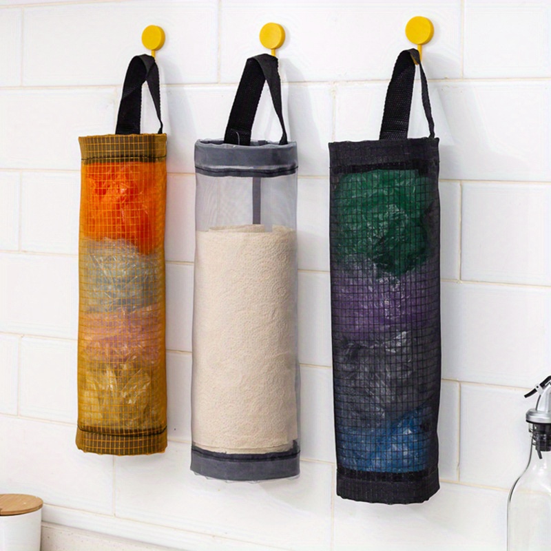 1 2 3pcs large capacity wall hanging rubbish bag organizer convenient extraction and storage mesh bag for underwear and wardrobe home supplies details 1