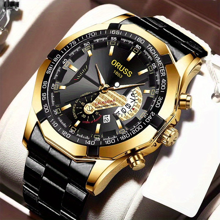 genuine domineering   watch mens simple luminous double calendar mens watch details 0