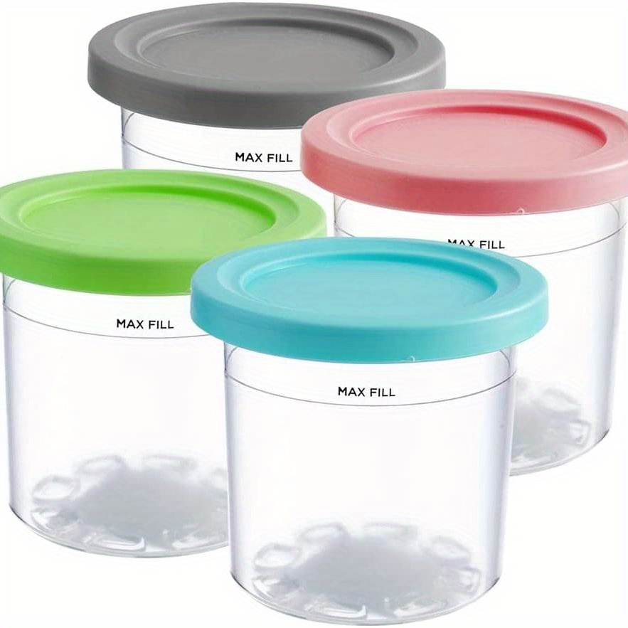  Creami Containers, for Creami Ninja Ice Cream Containers,16 OZ  Pint Storage Containers Bpa-Free,Dishwasher Safe for NC301 NC300 NC299AM  Series Ice Cream Maker