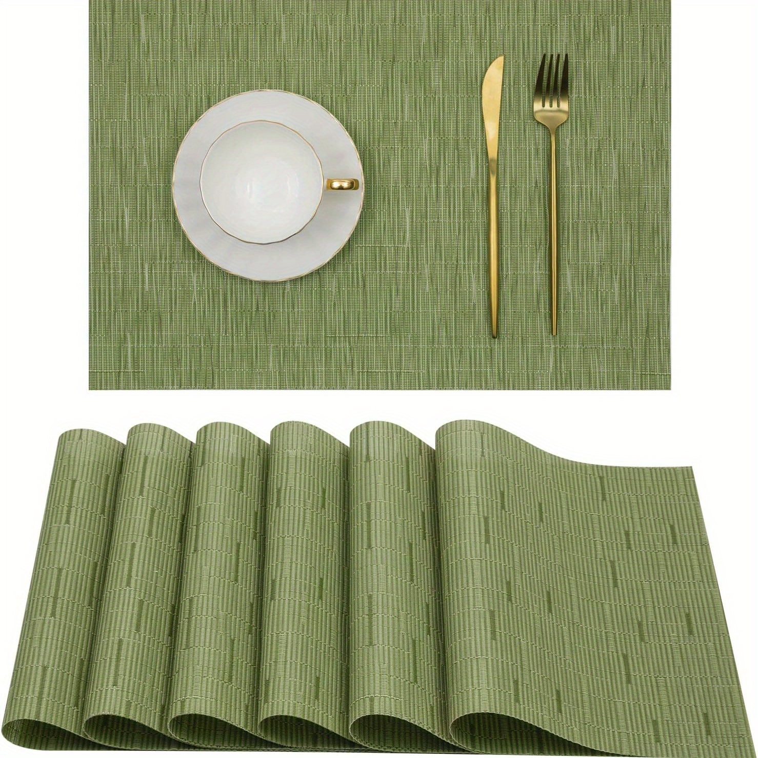 6 stck bambus rechteck tischsets pvc tischset hotel - Temu Austria
