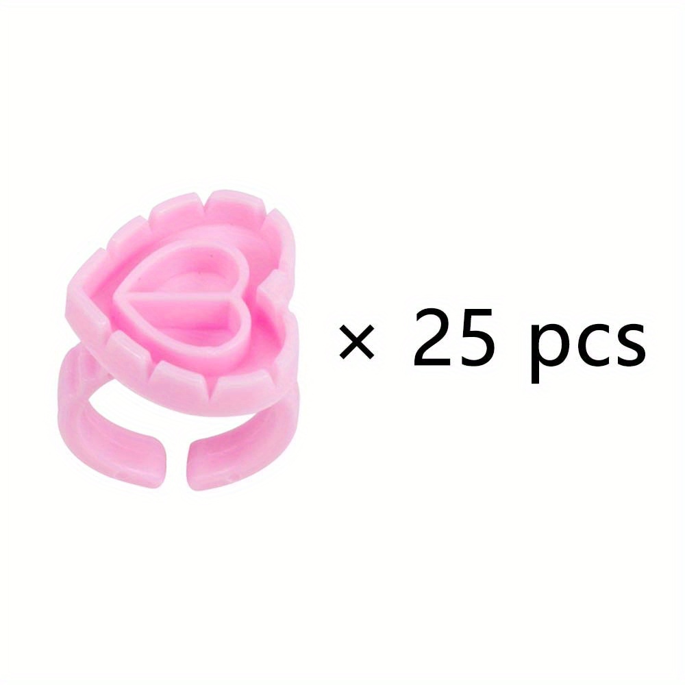 TEMU Glue Rings Cups Lash Glue Holder Heart Glue Cups Lash Glue Rings Fanning Cups For Eyelash Extensions