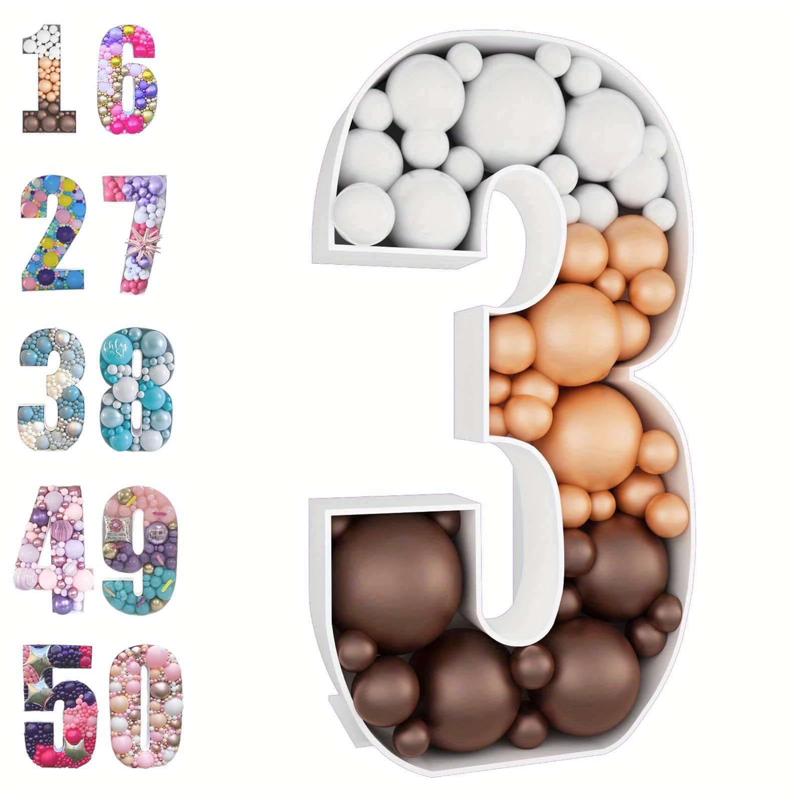 Mosaic Numbers for Balloons, 4FT Marquee Number, Light Up Mosaic Balloon  Frame, Large Giant Cardboard Numbers, Number Balloon 8 for Birthday Decor  Anniversary Decorations, Balloon Arch Kit 