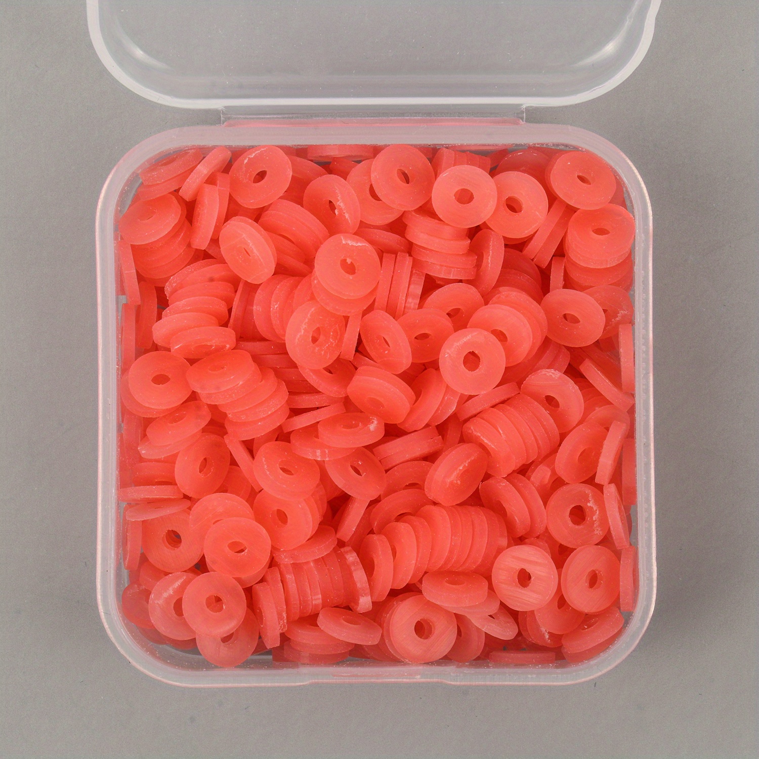 Red Opaque 6mm Heishi Disc Polymer Clay Beads (2 Strands)