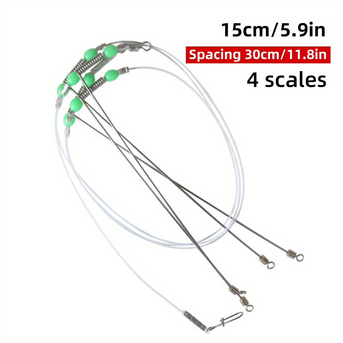 Buy Wire Fishing Leaders with Swivels Snaps Beads High-Strength