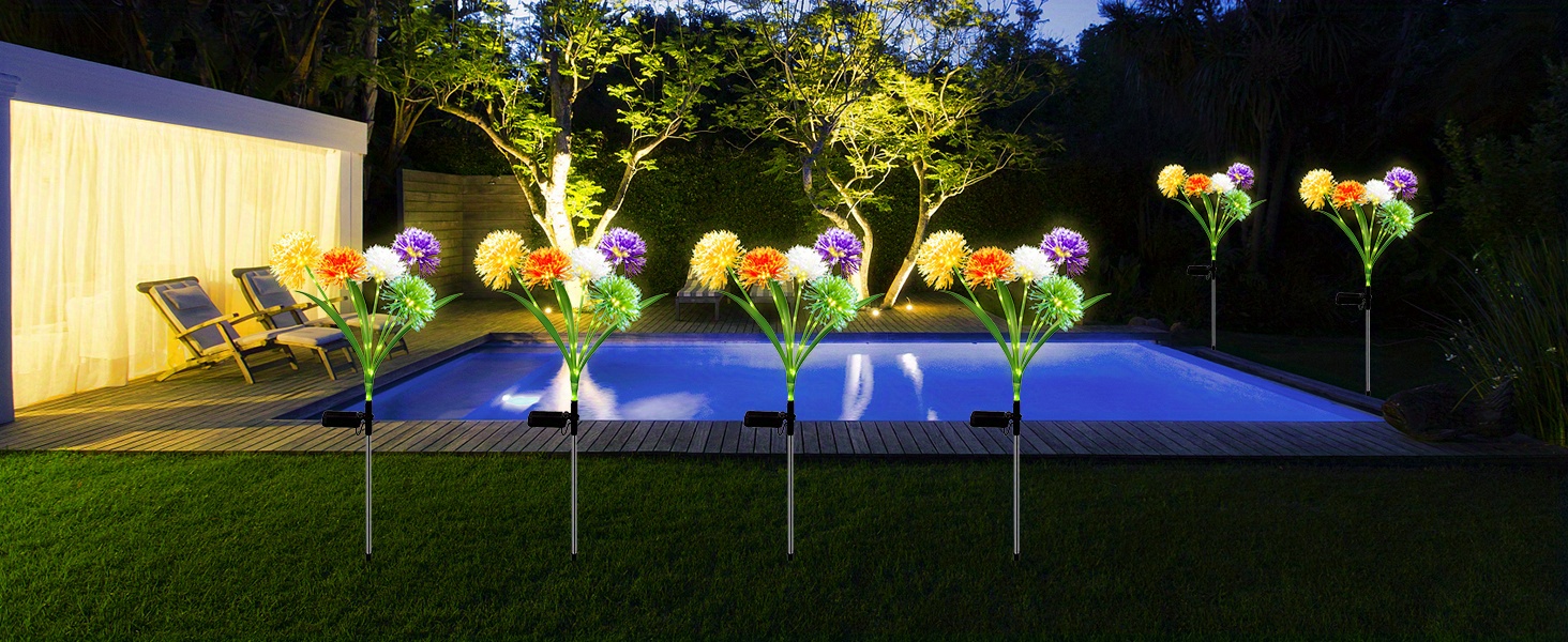 2pcs 4pcs multicolor solar garden lights waterproof outdoor flowers lights for decorative garden stakes and gifts for mom details 1