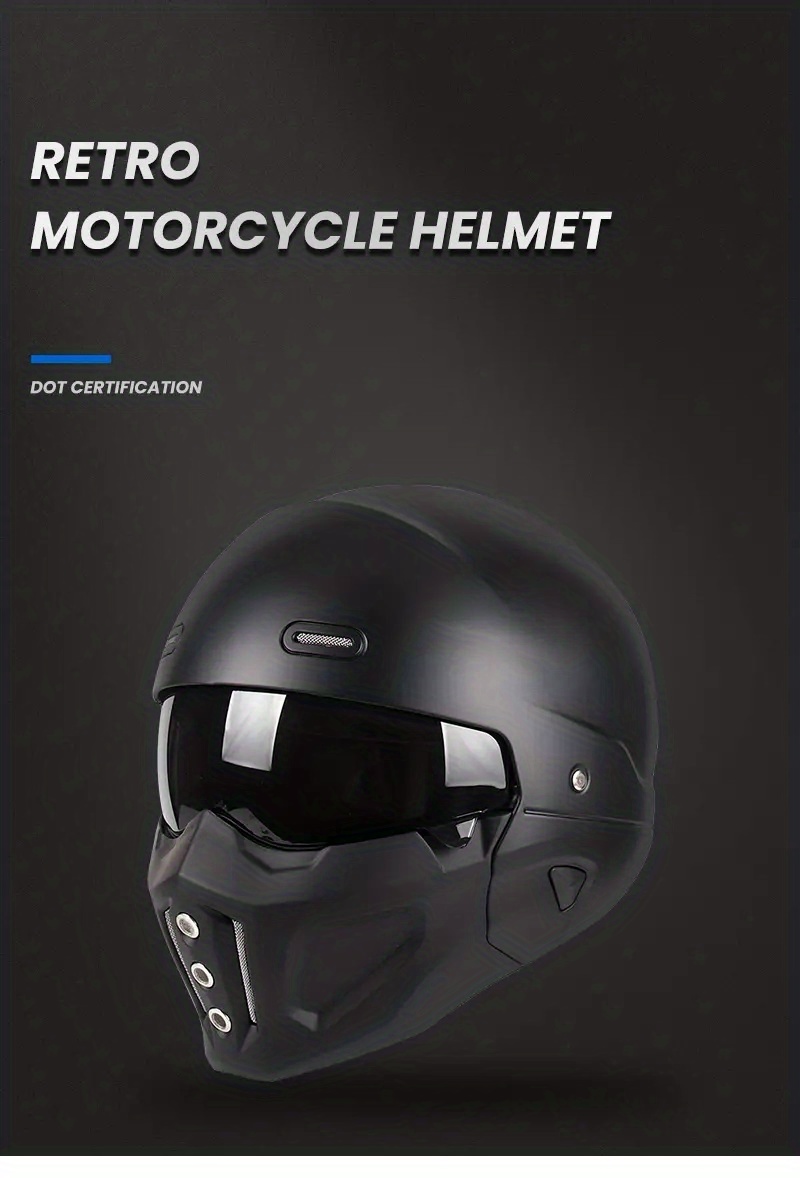 1pc Motorcycle Helmet Four Seasons Helmet Combination Helmet Retro  Motorcycle Helmet, High-quality & Affordable