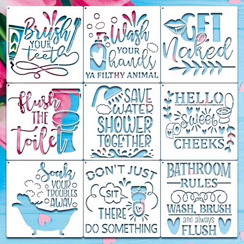 22Pcs Inspirational Word Stencils, Plastic Inspirational Quote