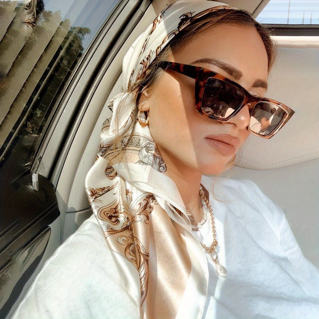 Satin Neckerchief Hijab, Silk Neckerchief Hijab, Satin Hair Scarves