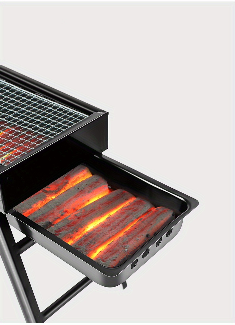 1pc 60cm outdoor bbq grills folding portable wood and carbon barbecue charcoal stove for cooking carbon meat grills portable foldable bbq grills patio barbecue charcoal grill stove stainless steel outdoor camping picnic details 2