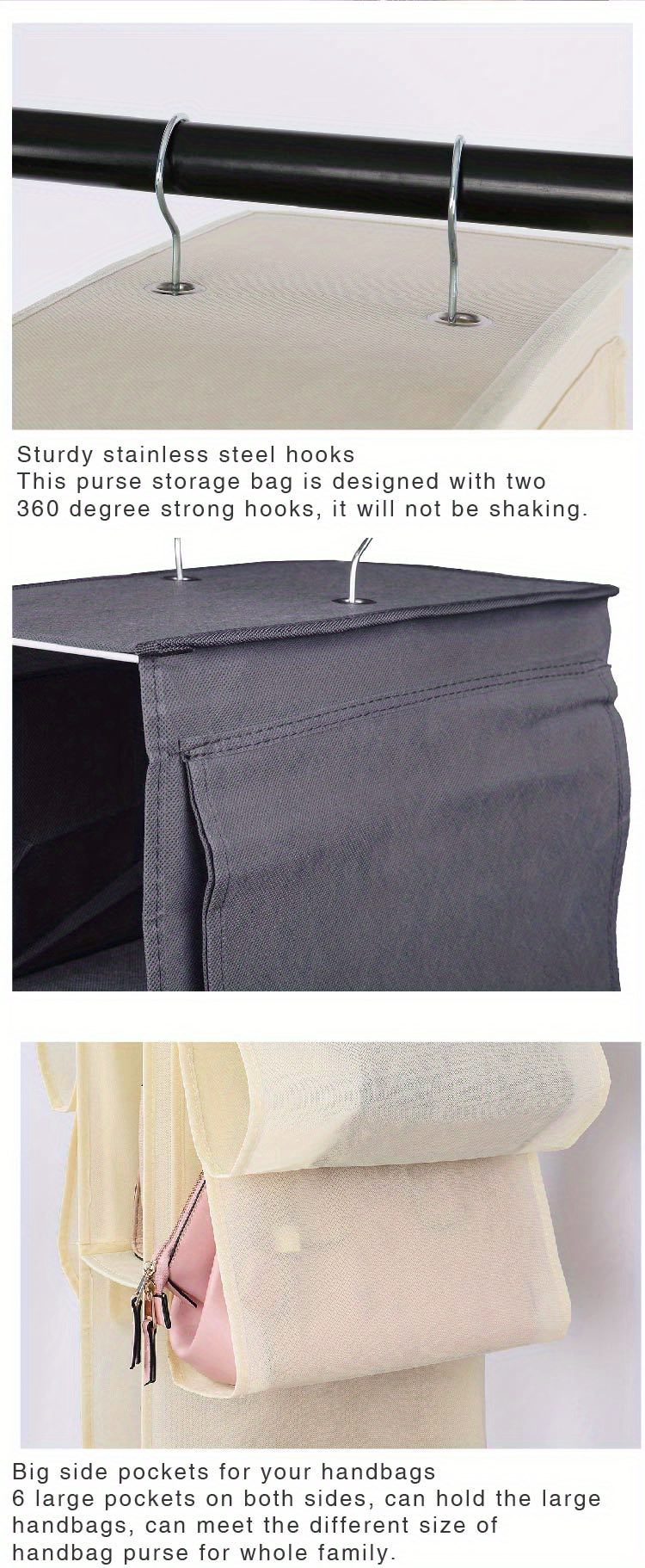 4-layer Hanging Handbag Organizer With 10 Pockets For Clothing And  Accessories - Keep Your Wardrobe Tidy And Easy To Access - Temu