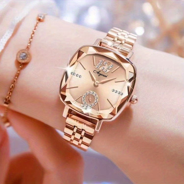 Relojes Mujer Diamantes Imitación Reloj Dorado Relojes - Temu