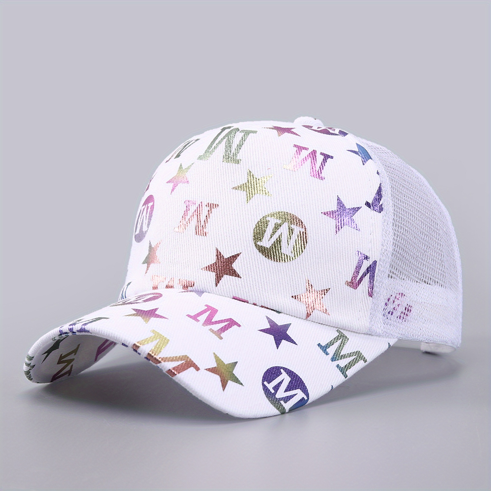 Hot Stamping M Trucker Hat Mesh Baseball Cap Sunshade Dad Hats