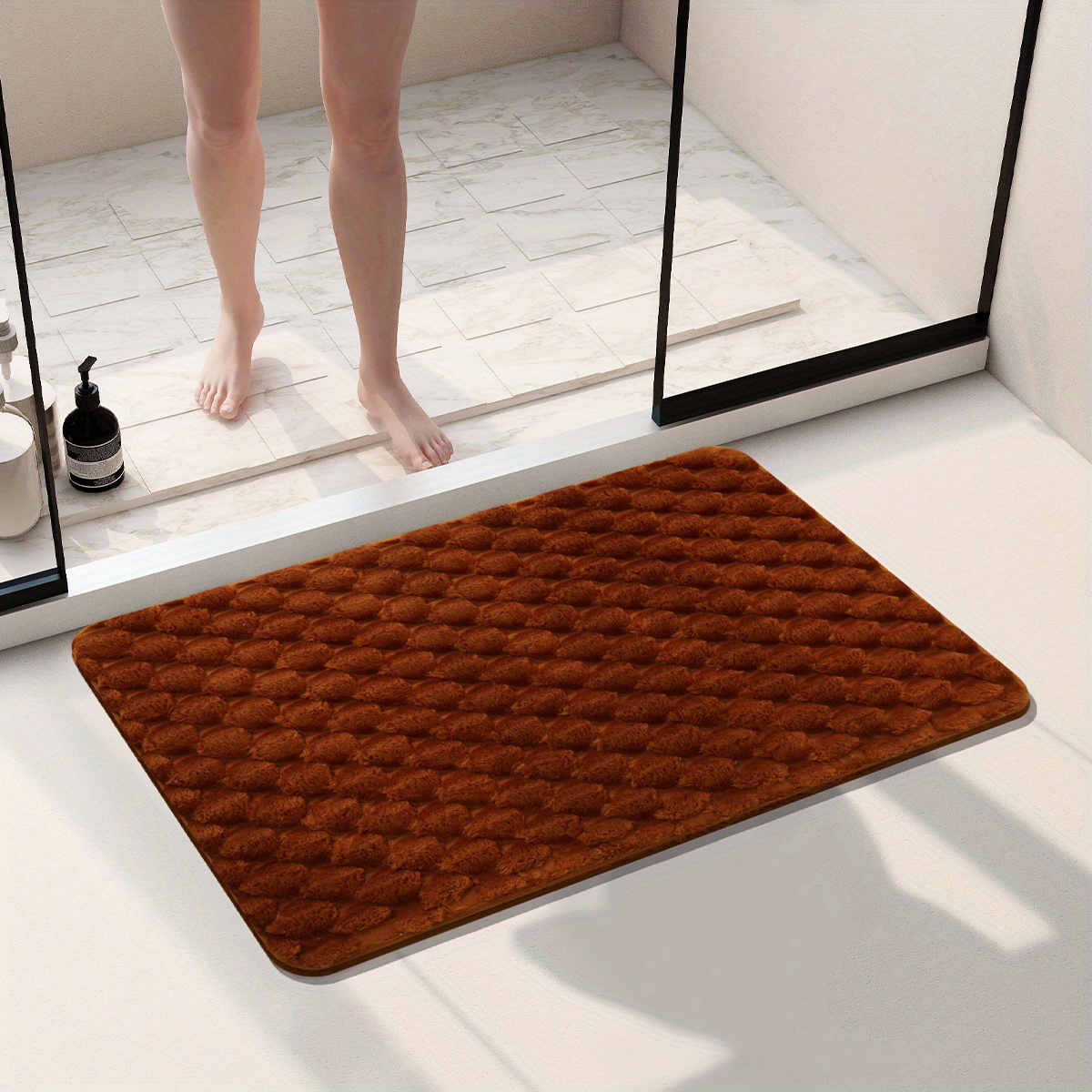 Non-slip Memory Foam Bath Mat - Soft And Comfortable Bathroom Floor Mat For  Anti-slip Safety And Washable Convenience - Temu