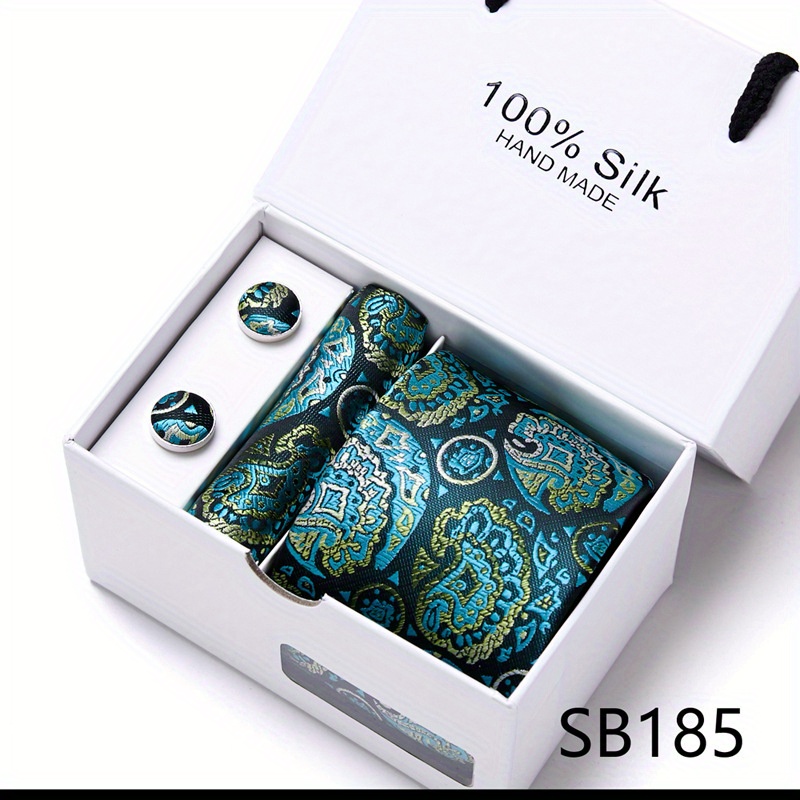 Men's 5-Piece Tie Set with Gift Box for Formal Events and Weddings SB23