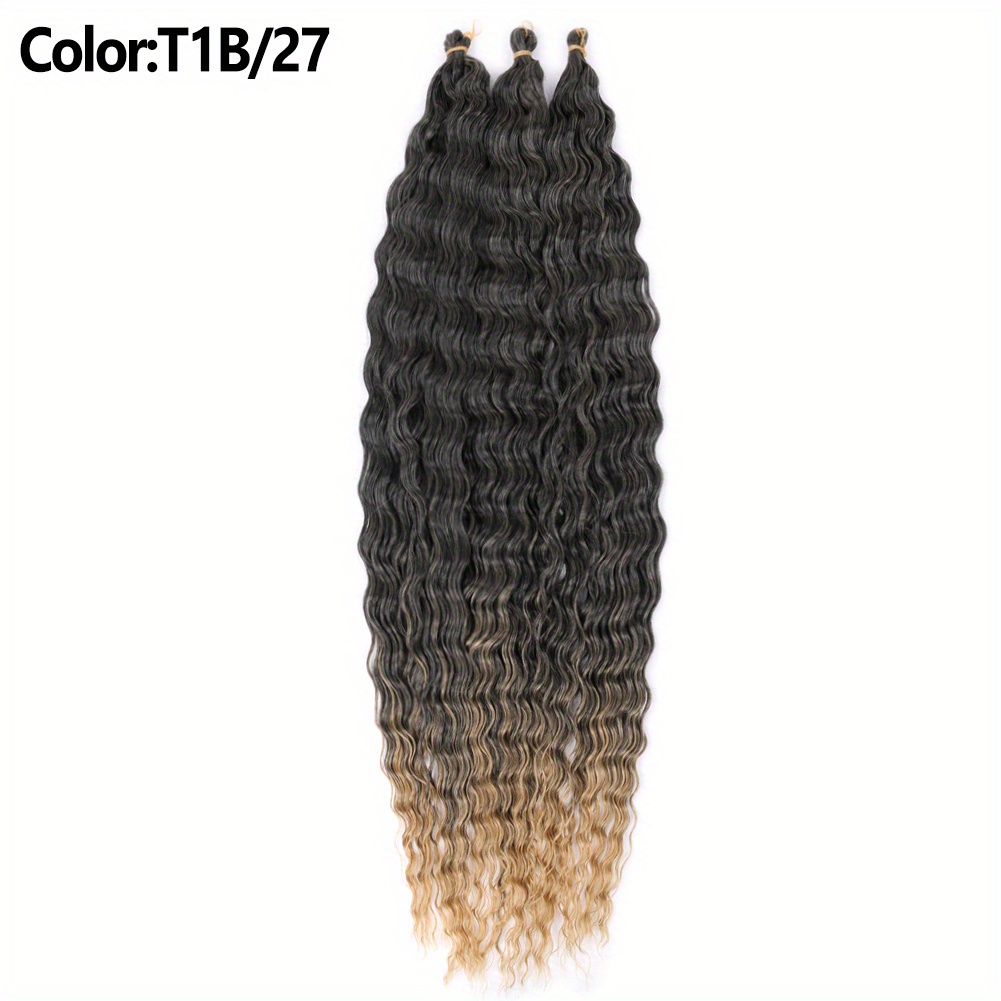 Synthetic Water Wave Braiding Hair Ombre Colors Ocean Wave - Temu