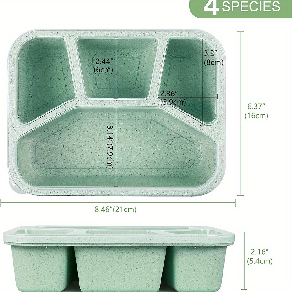 Airtight Meal Prep Container Set Made by Wheat Straw Fiber, Leak-proof  Easy-Cleaning Reusable Food Container, Non-Toxic BPA-Free Safe for Fridge,  Dishwasher & Microwave 
