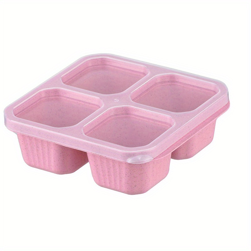 TurtingAs Snack Containers, 4 Pack Reusable Bento Snack Box, 4 Compartments  Meal Prep Lunch Containers for Kids Adults, Divided Food Storage