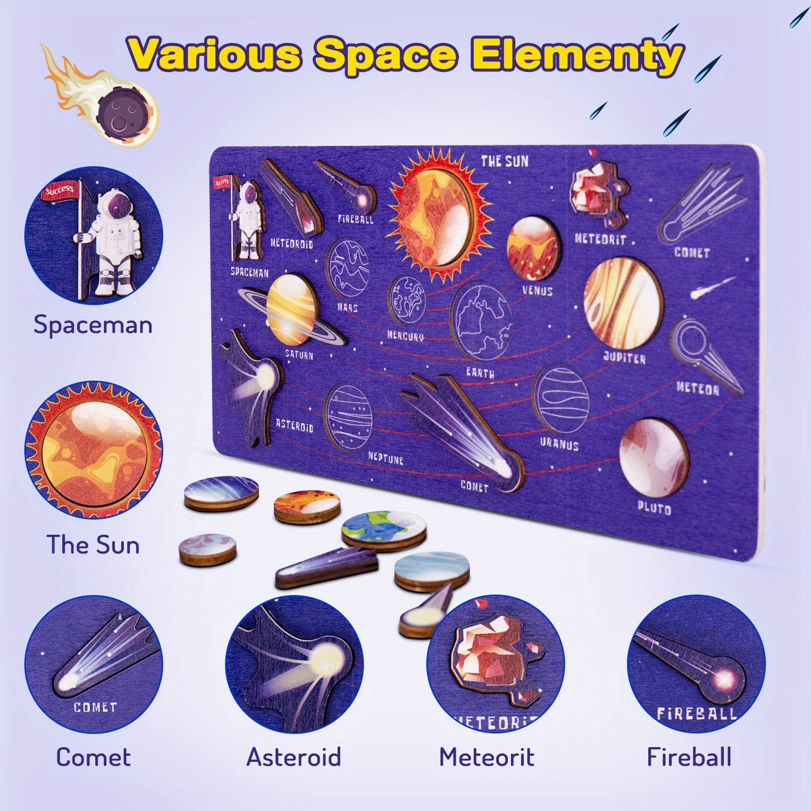 Wooden Puzzles Solar System Educational Toys Temu New Zealand