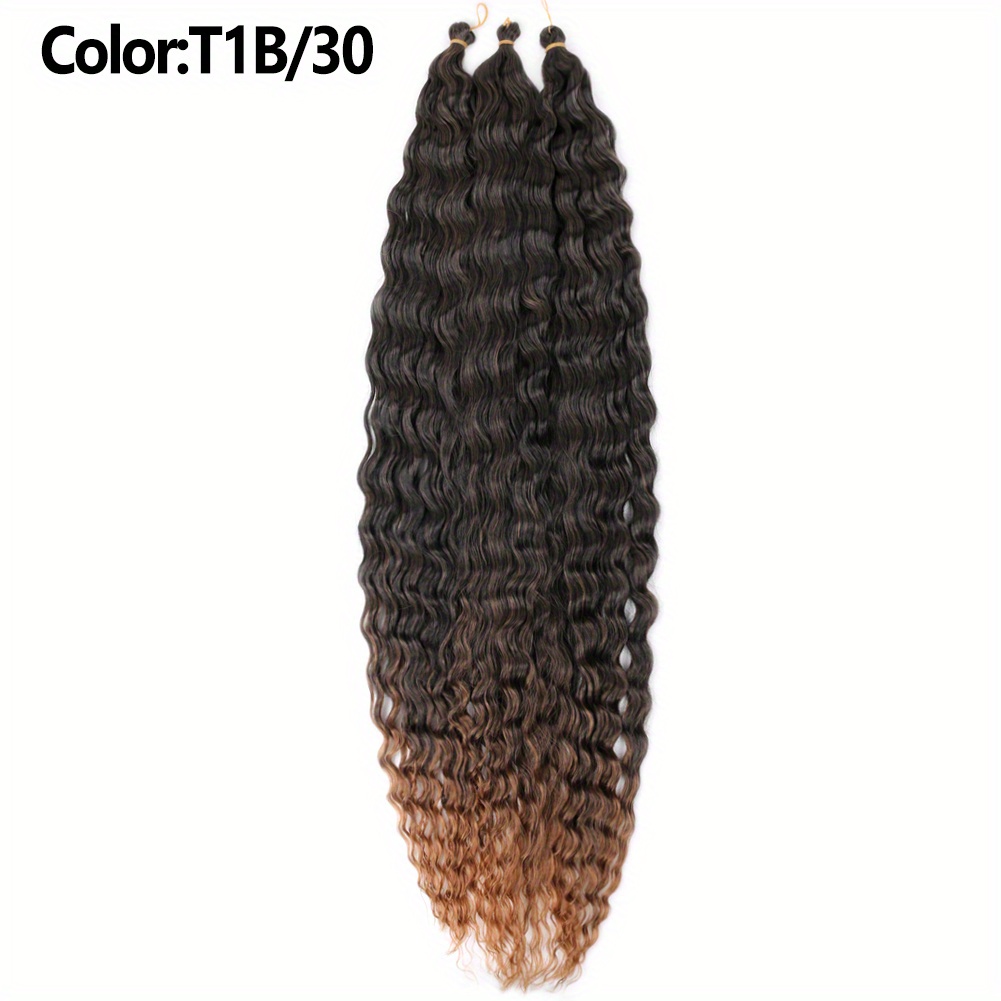 Synthetic Water Wave Braiding Hair Ombre Colors Ocean Wave - Temu