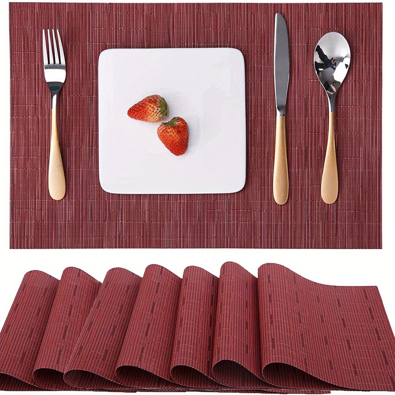6 stck bambus rechteck tischsets pvc tischset hotel - Temu Austria
