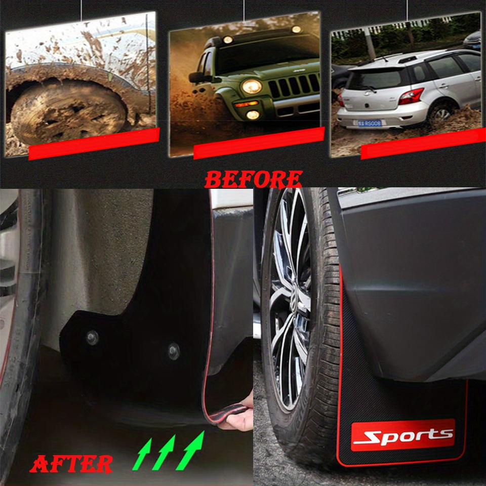  4PCS Car Mud Flaps Universal Rubber Mudguard Soft No Collision  Front and Rear Fender Splash Guards Mud Flaps for Cars : Automotive