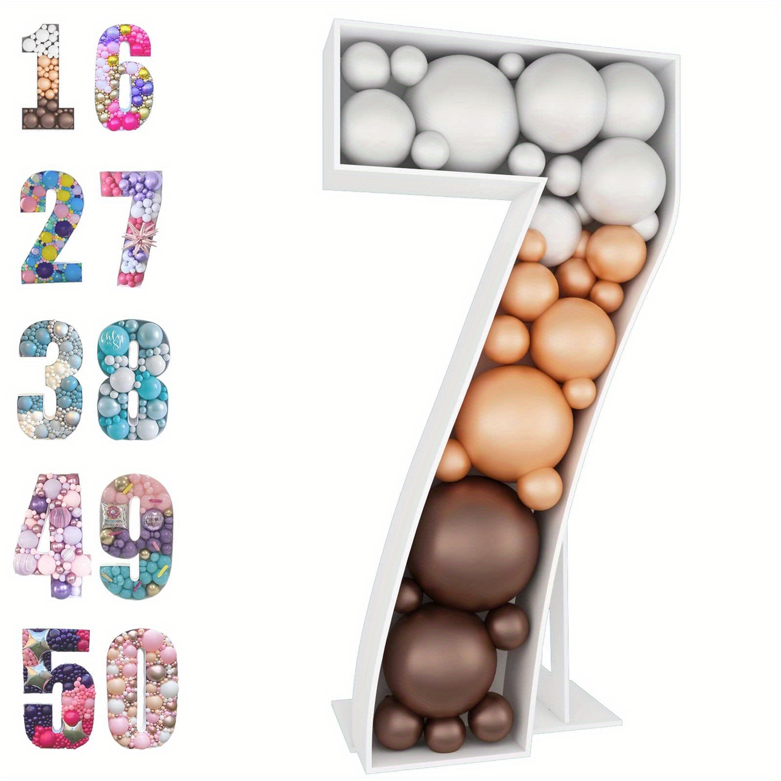 4FT Marquee Numbers, Mosaic Numbers for Balloons Large Cardboard Numbers  Foam Board DIY Balloon Frame for Birthday Party Wedding Anniversary Baby