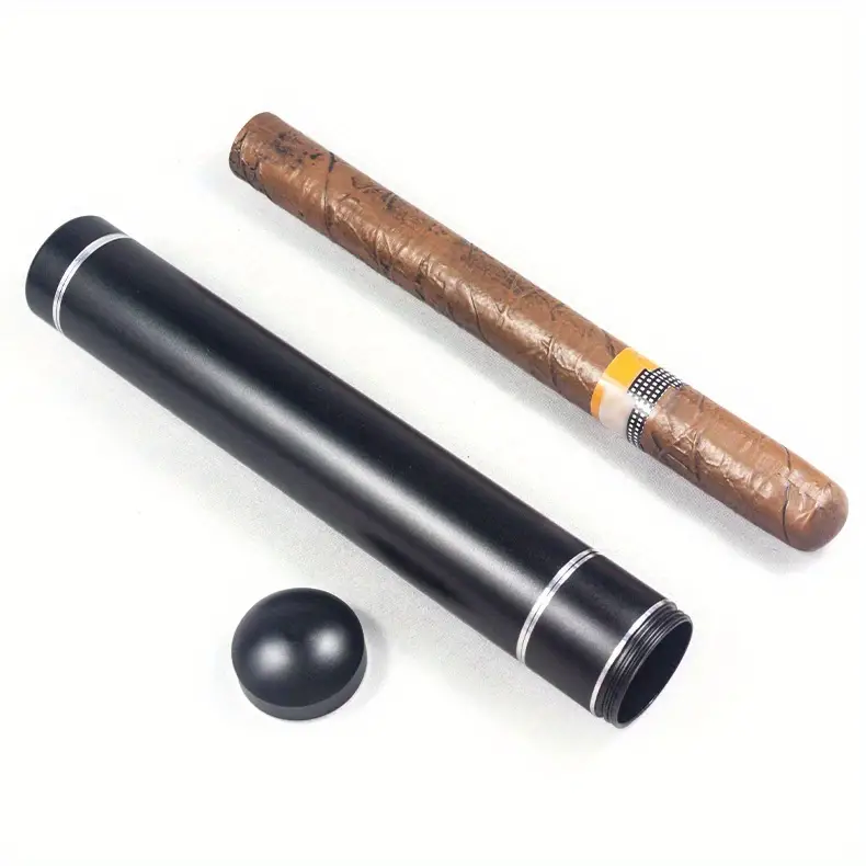 1pc aluminum alloy storage tube cigar tube big size detachable moisture proof anti fall sealed tube portable cigar case perfect for traveling smoking accessories details 1