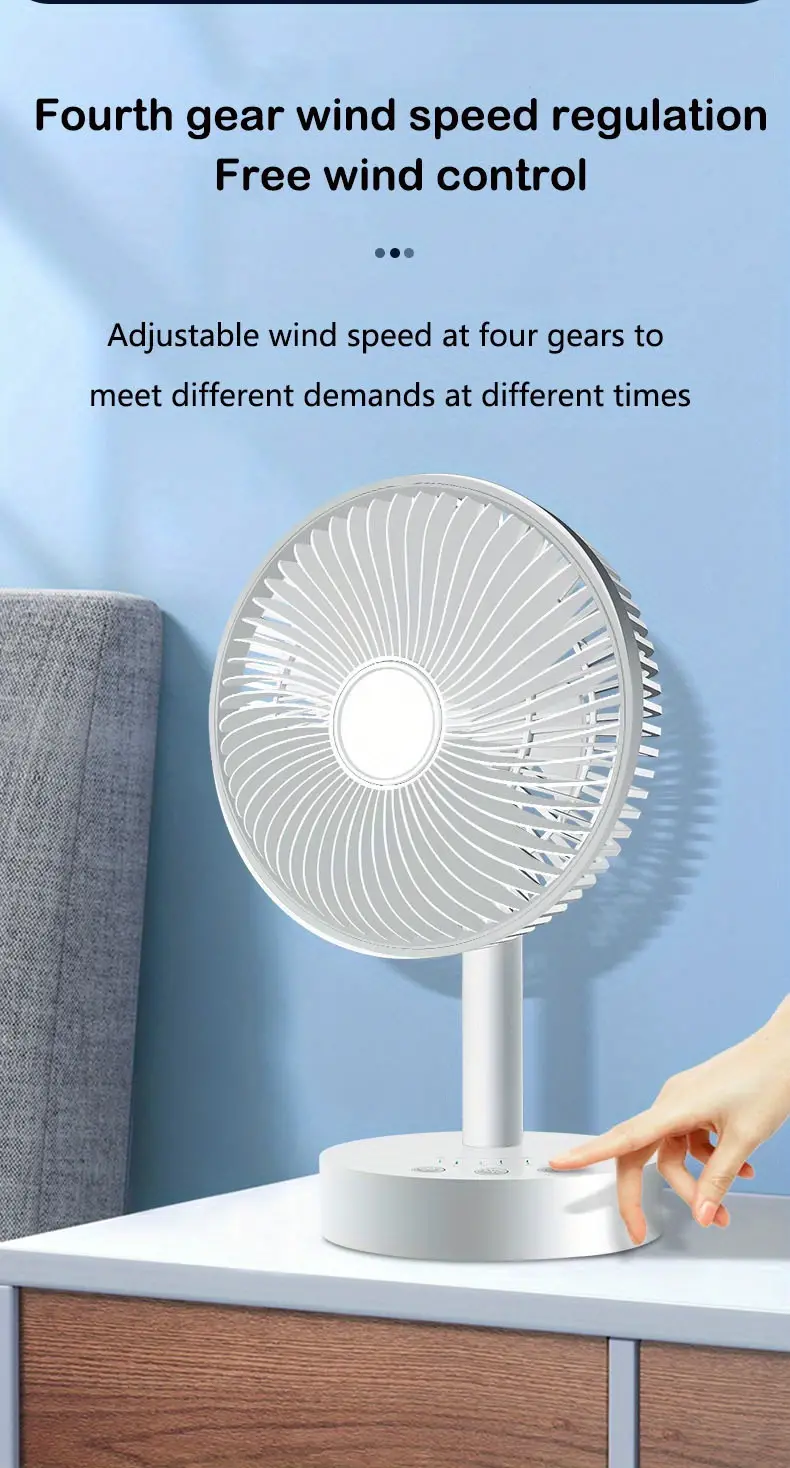 1pc rechargeable usb oscillation fan 3600mah 8 4 speeds mini office portable table fan summer cooling adorable super mute bedroom electric fan large wind scalable silent fan household appliance summer  details 5