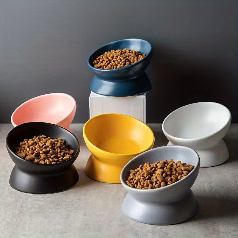 Raised Non-slip Ceramic Pet Food Bowl - Perfect For Cats & Dogs! - Temu