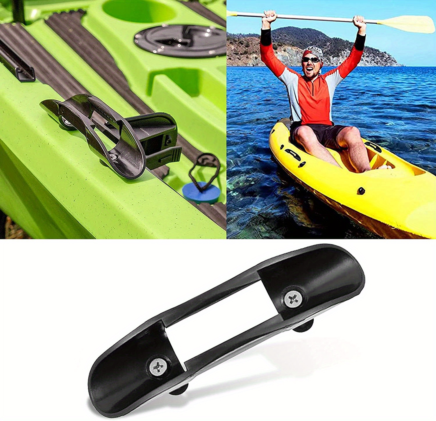 2 soportes para remo de kayak, accesorios de montaje en pista de kayak,  soporte de remo de kayak, soporte de paleta estándar, accesorios para riel  de