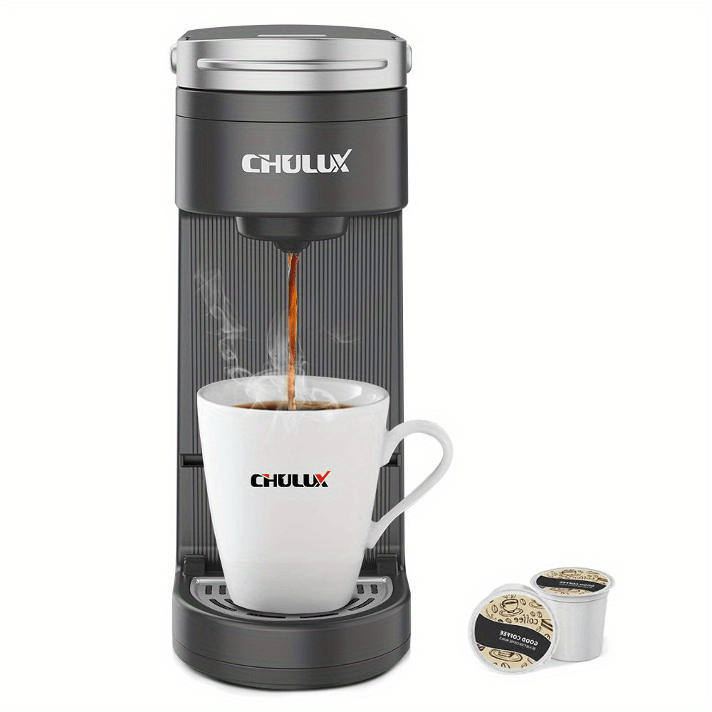 1pc Brew Delicious Coffee In Seconds With CHULUX Upgrade Single Serve Coffee  Maker - 12oz Fast Brewing, Auto Shut-Off, And One-Button Operation