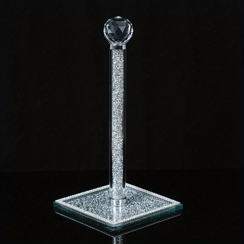 Sparkly Crystal Crushed Rhinestone Paper Towel Holder For - Temu