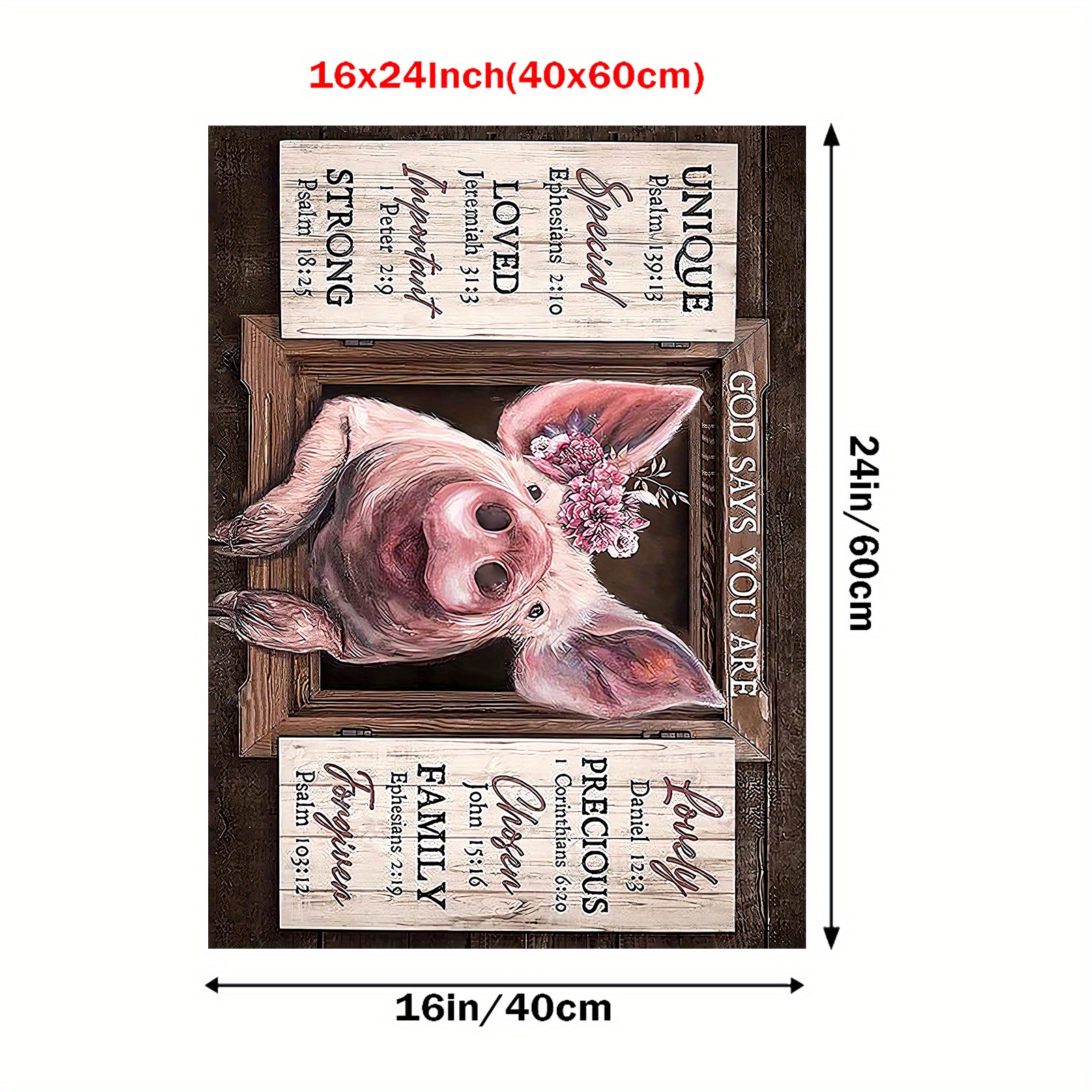 Cute Pig Canvas Wall Art For Home Decor Rustic Farmhouse Style Modern  Prints For Bathroom, Bedroom, Living Room, Kitchen, And Office Funny Piggy  Pictures God Says You Are