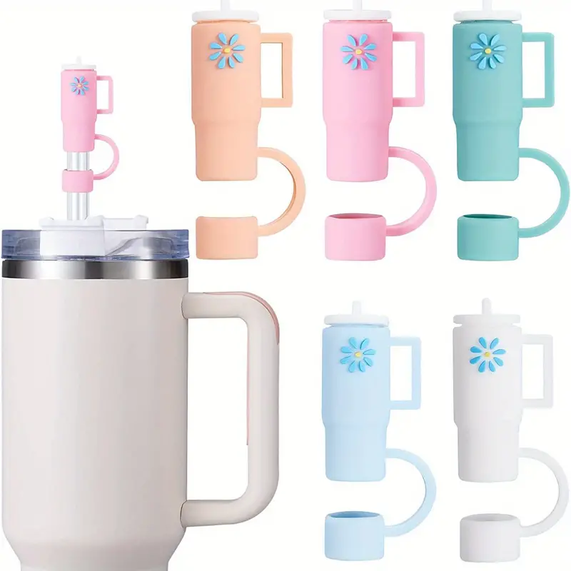  Stanley Cup Accessories - Spill Proof Stoppers, Straw Covers,  Silicone Boot for Stanley 40oz & 30oz Tumblers (PINK): Home & Kitchen
