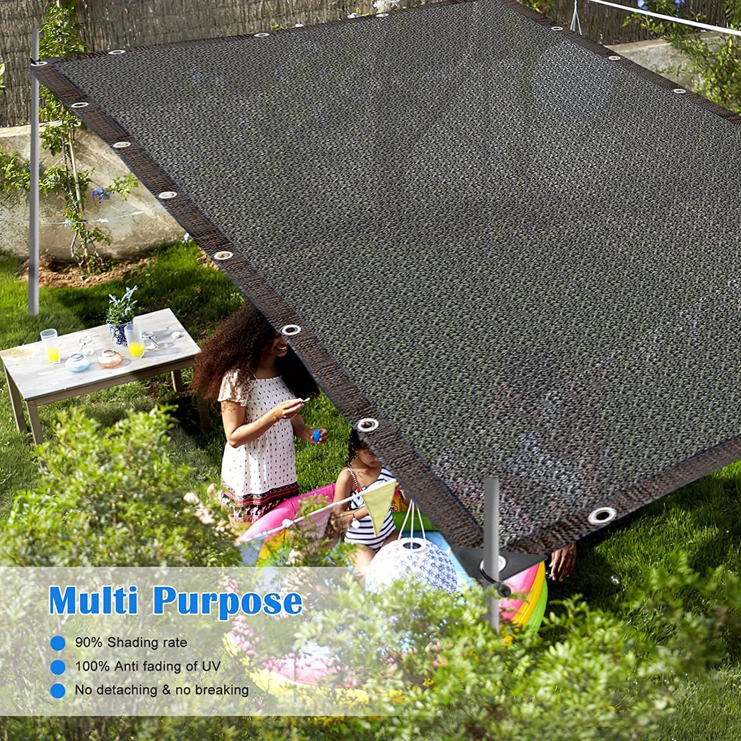 Sombra Patio Trasero Terraza Patio Exterior Resistente Al Desgaste Toldo  Impermeable Vela Solar Poliéster Bloque UV Protector Solar Dosel Fácil De  Instalar De 34,89 €