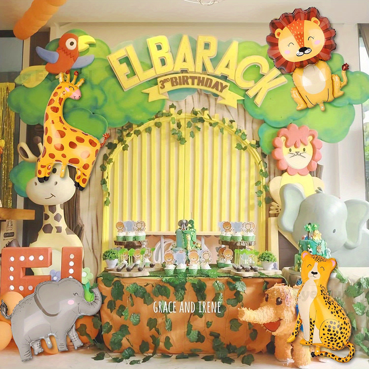 9pcs Globos Animales Selva, Cabezas Globos Animales Gigantes