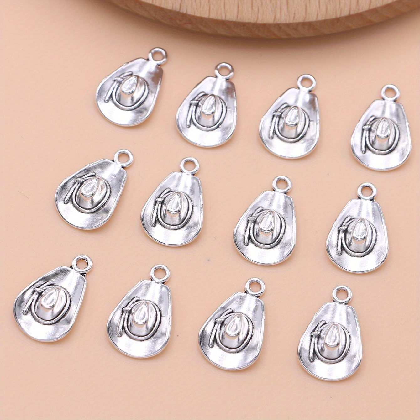 Silvery Plated Cowboy Hat Creative Charm Pendant Fashion For - Temu