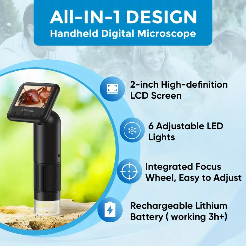 400x 800x hd microscope lens handheld portable usb digital microscope optical instruments electron microscopes with led details 1