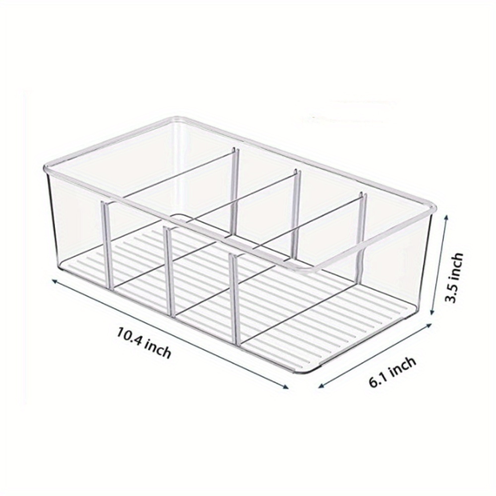 Plastic Bathroom Storage Organizer Bin Box - 3/4 Divided Sections