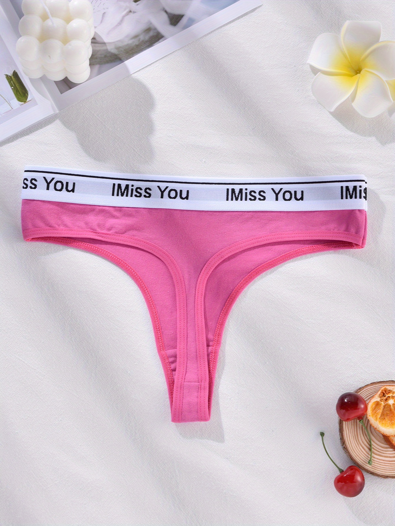 95% cotton thongs underwear with white or pink tape