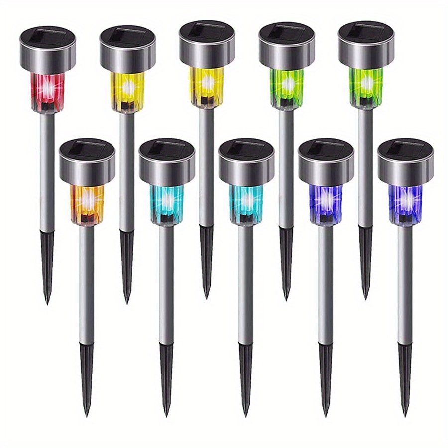 Image of Solar Outdoor Pathway Light, Plastic Body, Nickel Battery, 40mah Capacity, No Remote Control, Toggle Control, Semi Flush Mount, Plastic Shade, Installation Hardware Included