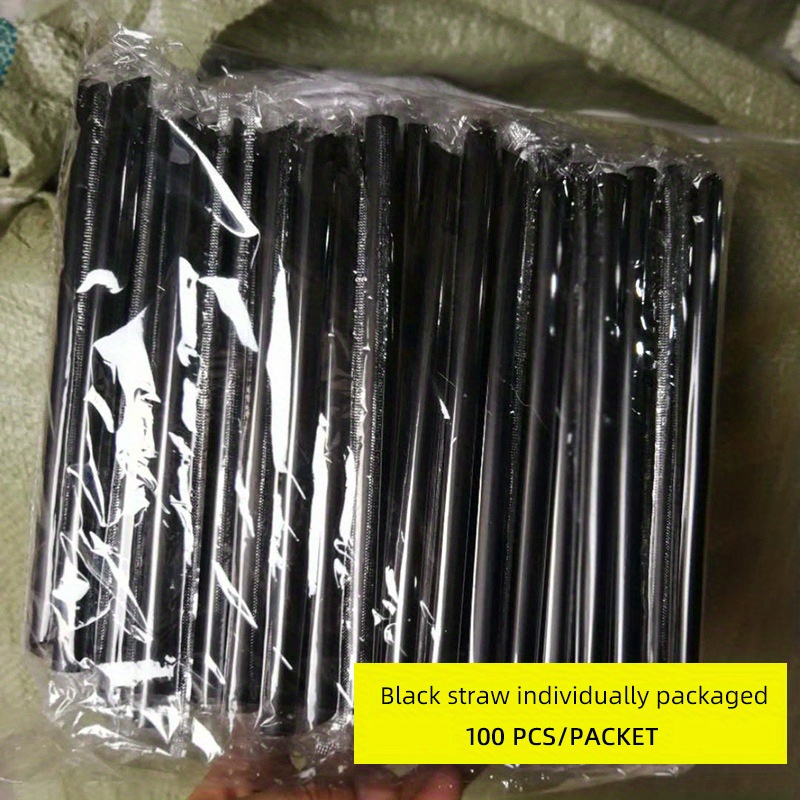 Drink Thick Straws, Disposable Black/clear, Plastic Pearl Milk Tea Straws,  Individually Packaged - Temu