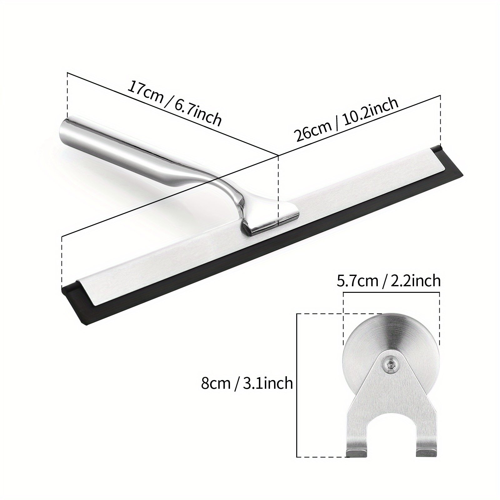 Shower Squeegee For Glass Door 304 Stainless Steel Window - Temu