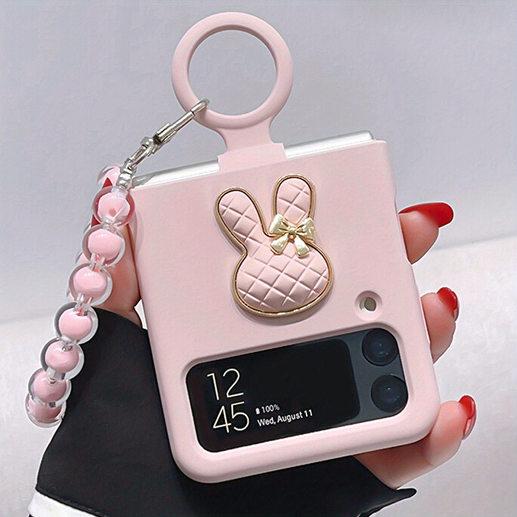3D Heart With Colorful Bracelet Cute Phone Cases For Galaxy Z Flip 3 5G