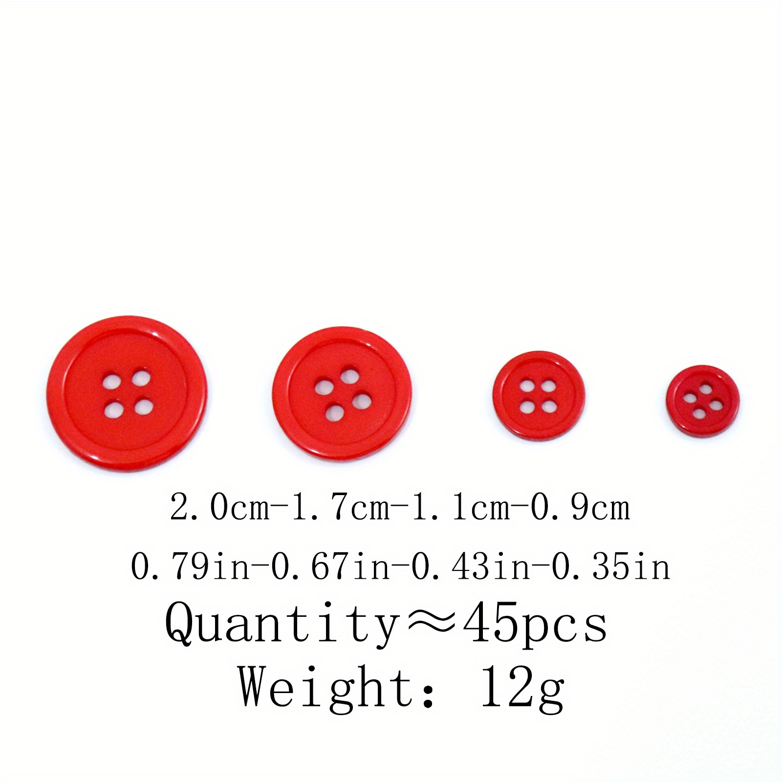 45pcs Resin Button Basic Sewing Buttons for DIY