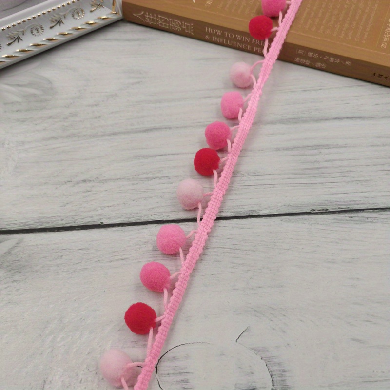 5 Yards/lot Colorful Pom Pom Lace Trim Plush Ball Fringe Ribbon