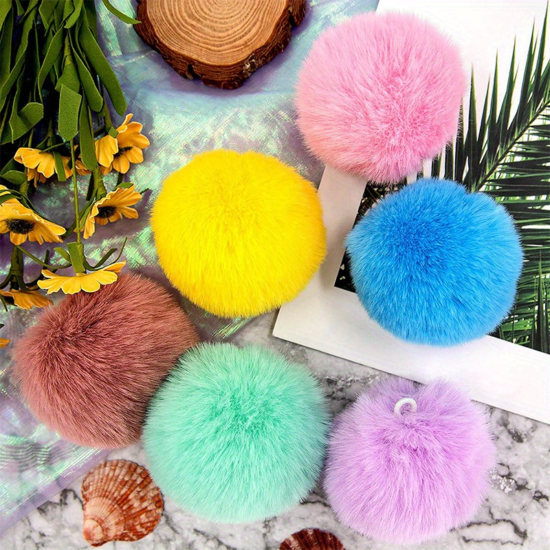 4/5cm Small Colorful Plush Fluffy Faux Fur Ball With Rubber Band Christmas  Ball For DIY Hat Clothing Toys Accessories 5pcs - AliExpress